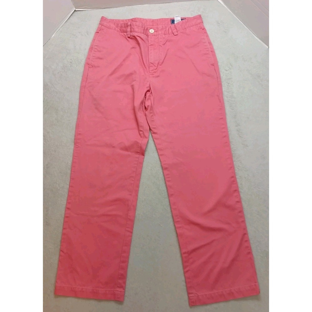 Vineyard Vines Chino Pants Mens 32x30 Pink Straight Leg Pockets Logo Preppy Flaw